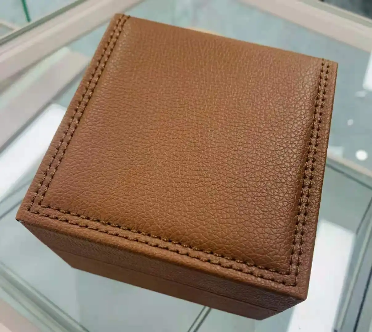 brown genuine leather box watch gentleman watches present pack elegant Wrist Watch Box