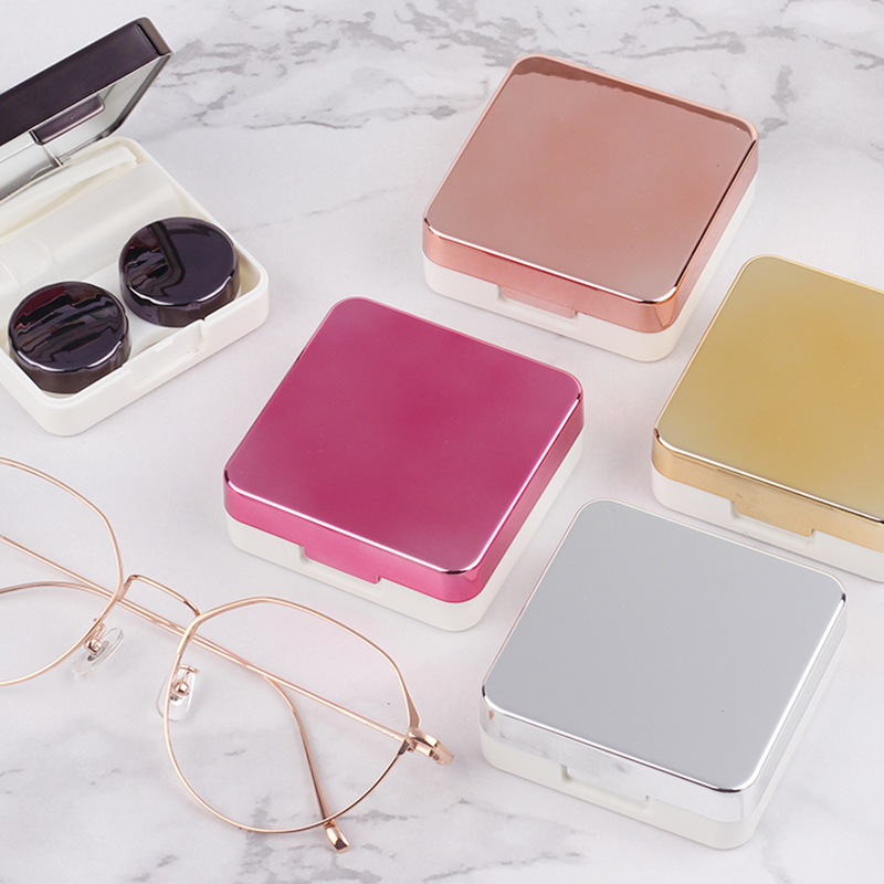 Stylish Muti color Contact Lenses cases display boxes portable and durable contact lens storage box plastic contact lens case