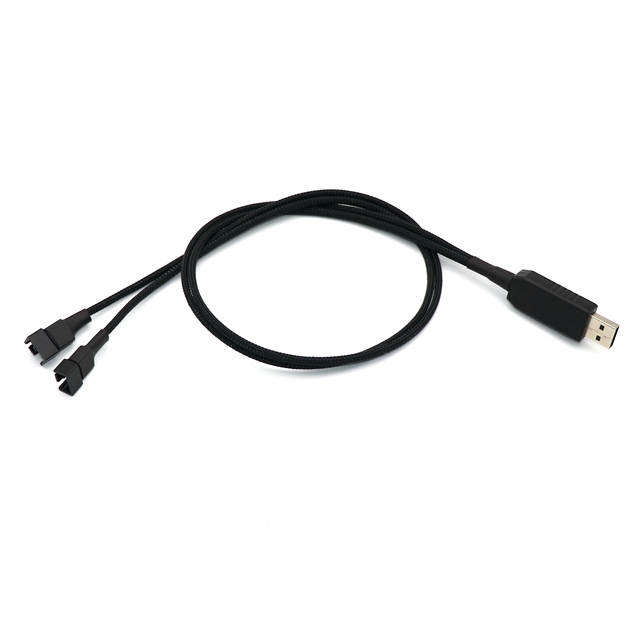 Фабрика вентилятор для ПК адаптер 5V/12V напряжение повышающего рукавами мощность USB двойной 3-контактный и 4-контактный вентилятор для ПК адаптер кабель