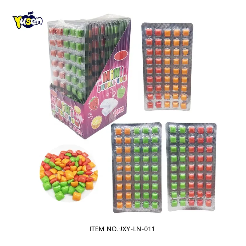 Wholesale Hot Selling Good Taste Colorful Fruit Flavor Crispy Mini Square Chewing Bubble Gum