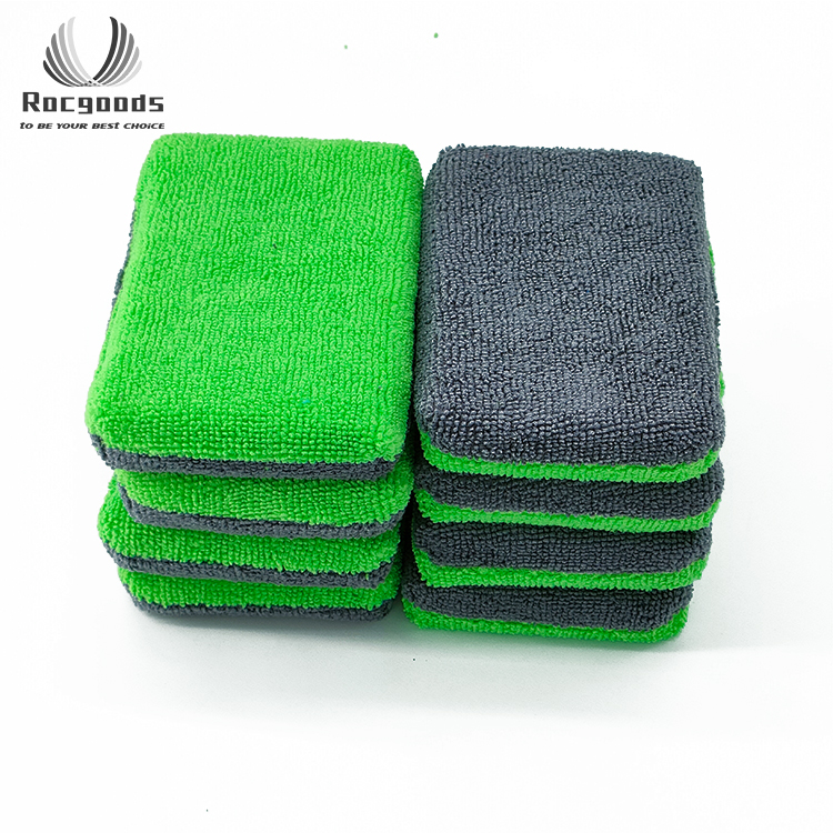 Hot Sale Car Care Wax Polish Microfiber Saver Applicator Sponge Rectangular Car Waxing Sponge Pads
