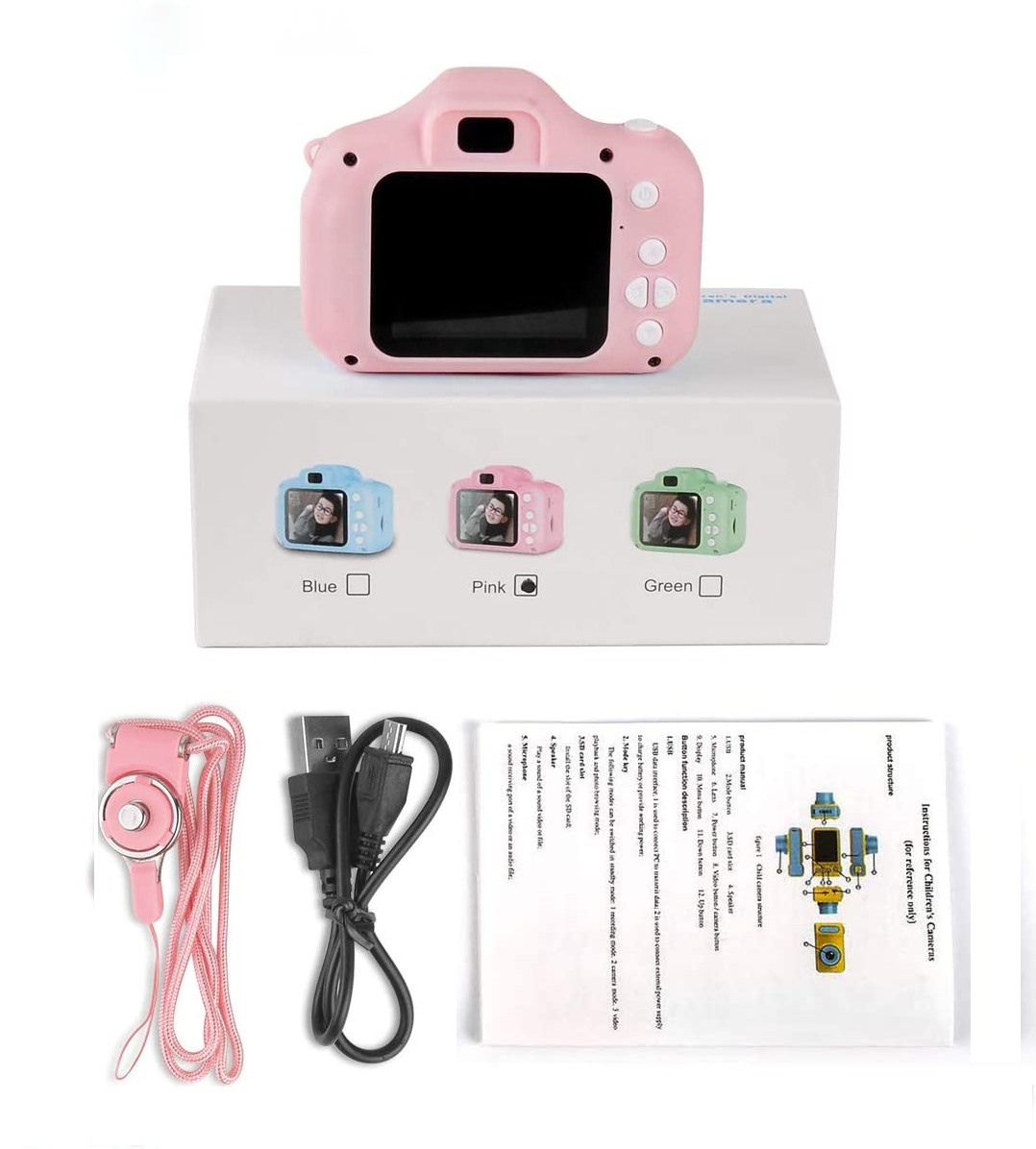 800W HD Pixels 2.0 Inch IPS Screen Child Cameras Digital 1080P HD Toys Kids Camera