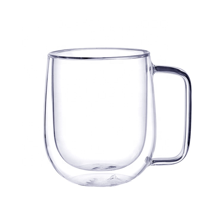 Hot selling high borosilicate glass 12oz portable glass teacups cups wholesale glass cups