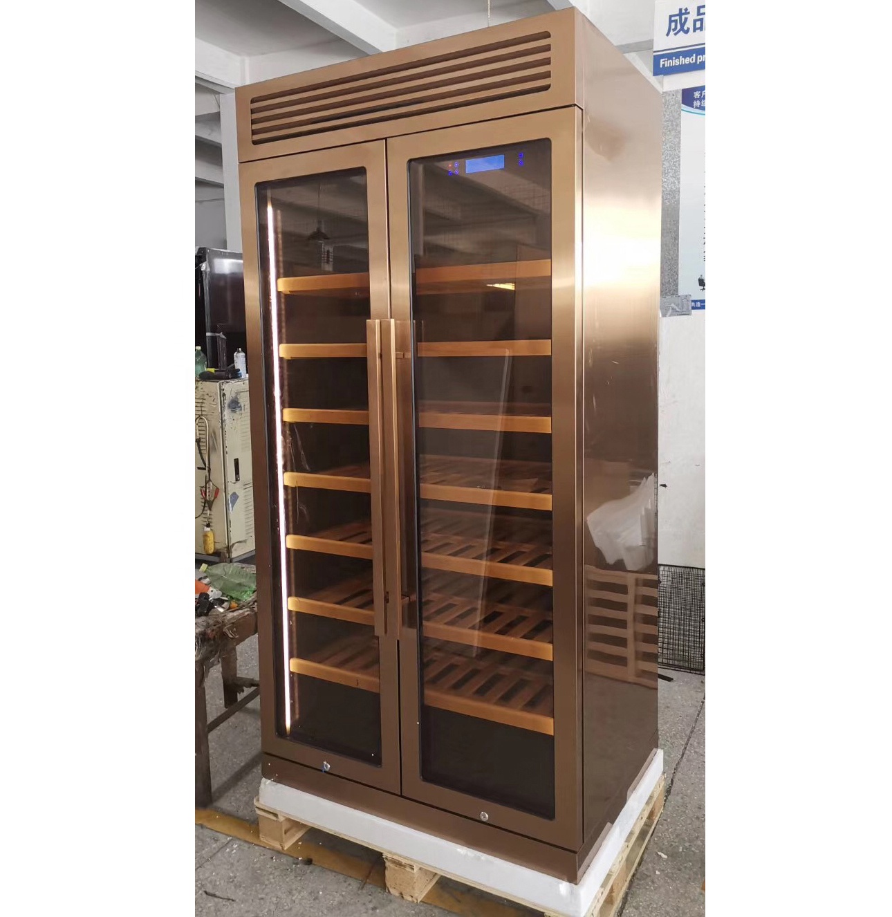 Большая бутылка 320, цвет розового золота, охладитель вина из нержавеющей стали с замком, коммерческий