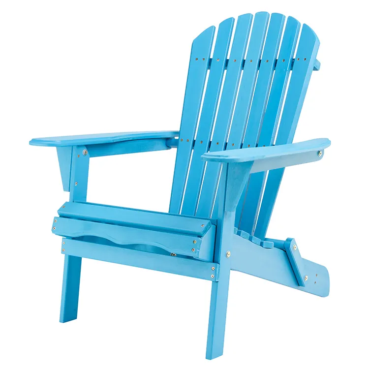 Folding Wooden Adirondack Chair Set For Garden Yard Deck Waterproof Patio Garden Chair Colorful Outdoor Furniture Beach Chair