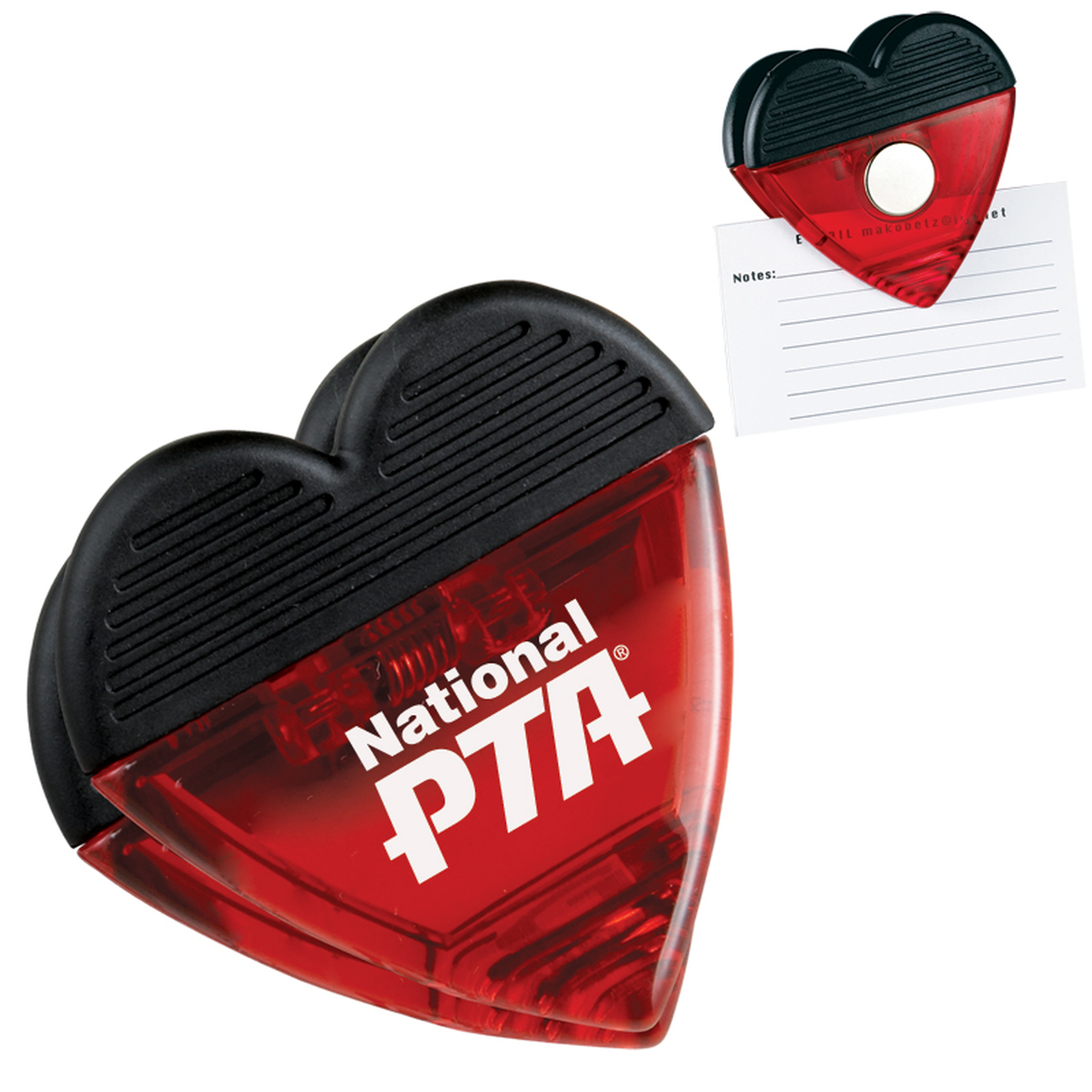 Plastic Heart Magnetic Memo Clip fridge Magnet Clip