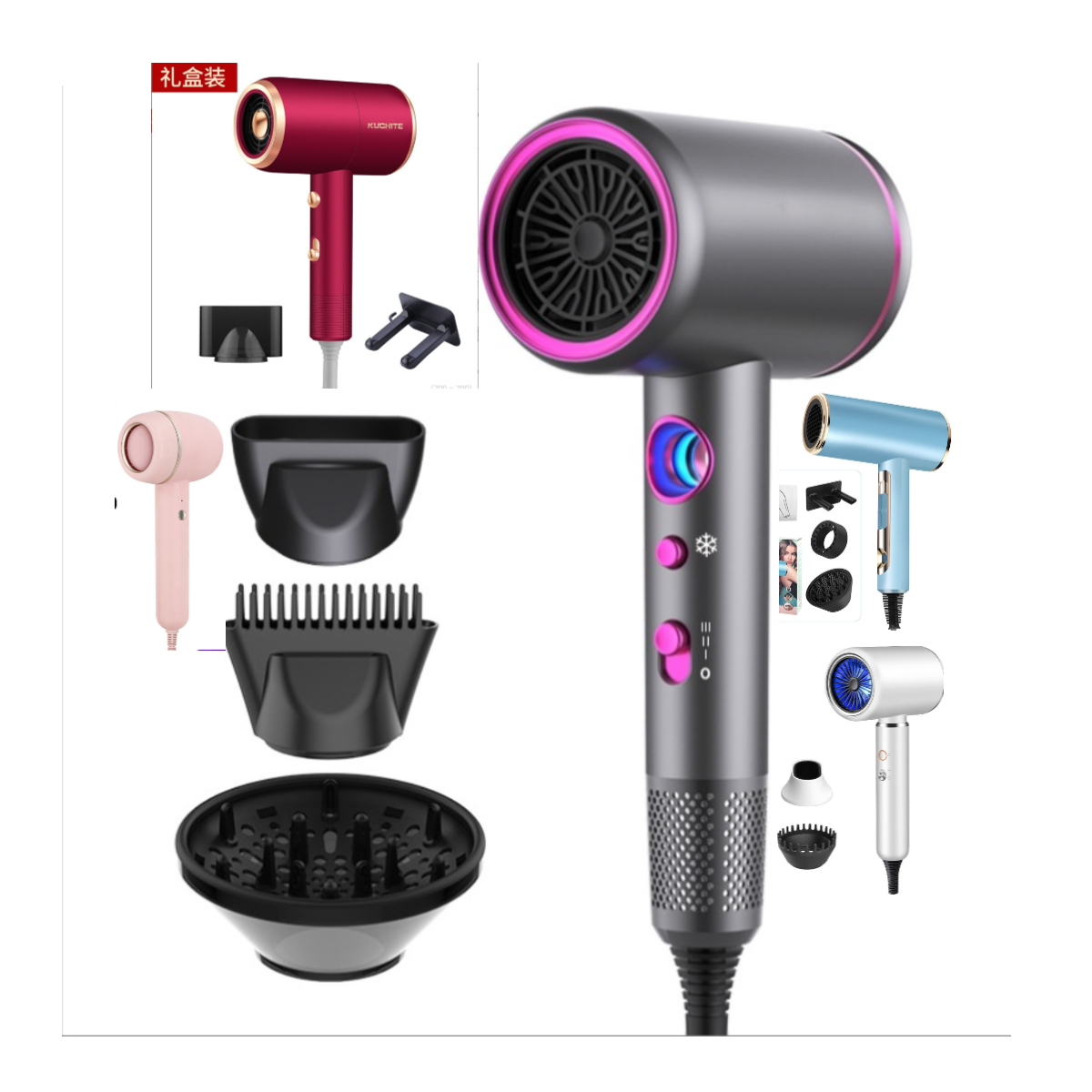 Amazon Professional Dys0n Hair Dryer Negative Ion Hair Dryer Household Hand Blow Dryers Hot Seller 2200w Electric Foldable 220V