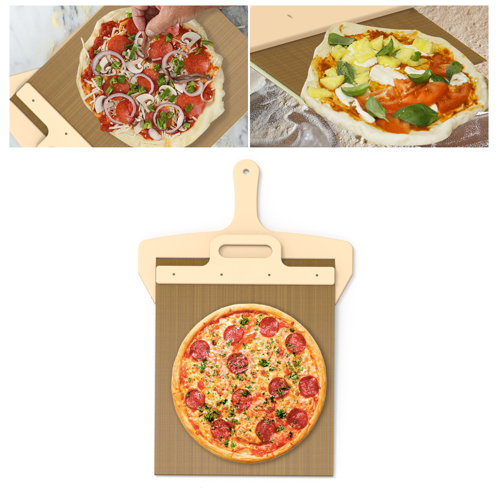 Rayshine Non-Stick Easy Transfer Magic Sliding Pizza Peel Paddle Shovel With Handle For Family Pizza Oven Baking