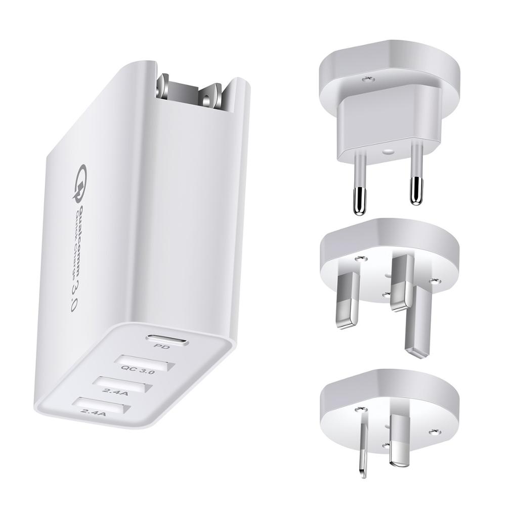 45 Вт PD + QC3.0 4 порта usb настенное зарядное устройство адаптер для iPhone