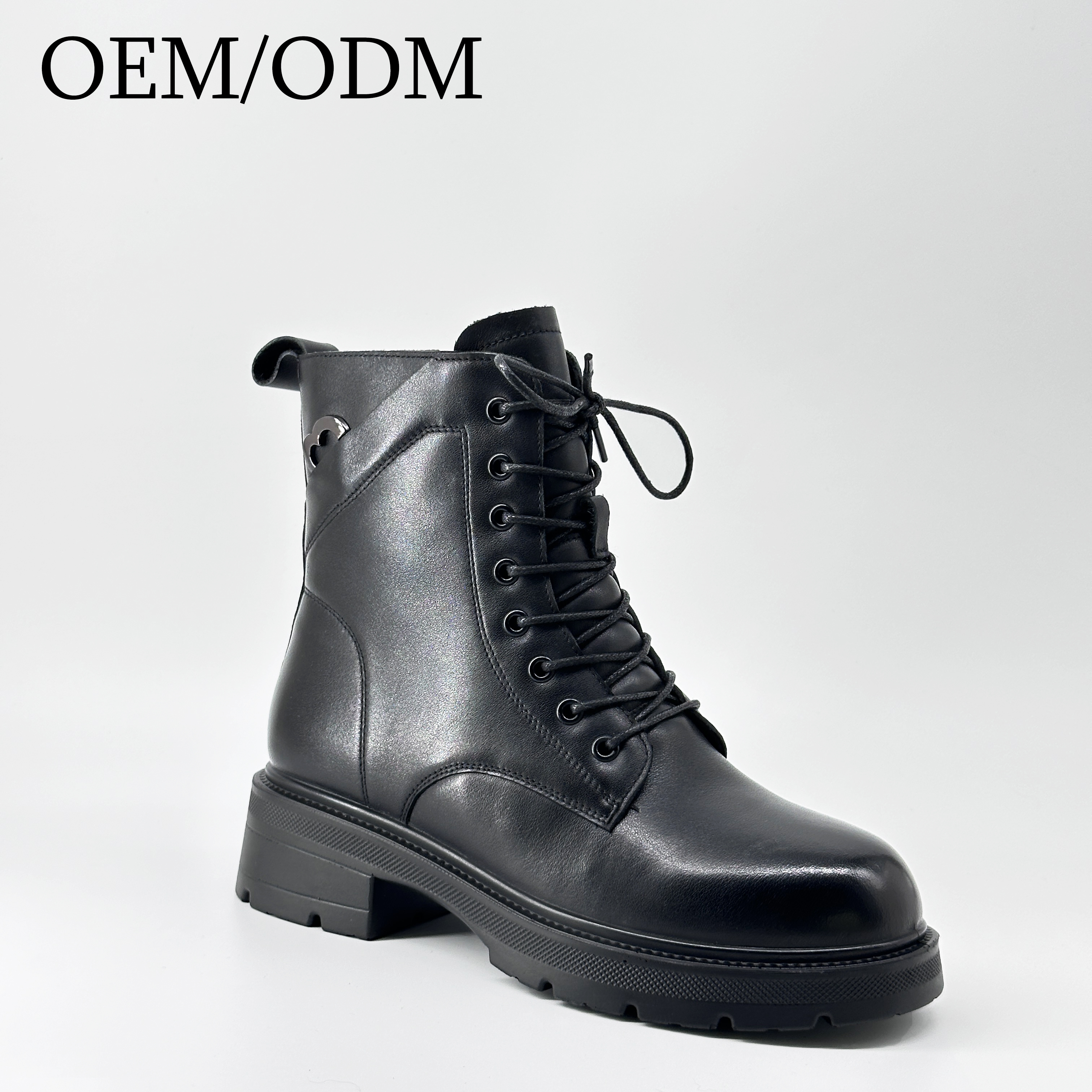 Factory Direct Supply Women's Short Leather Boots Winter Fashion Low Heel Thick Bottom Heightening Autumn Shoes