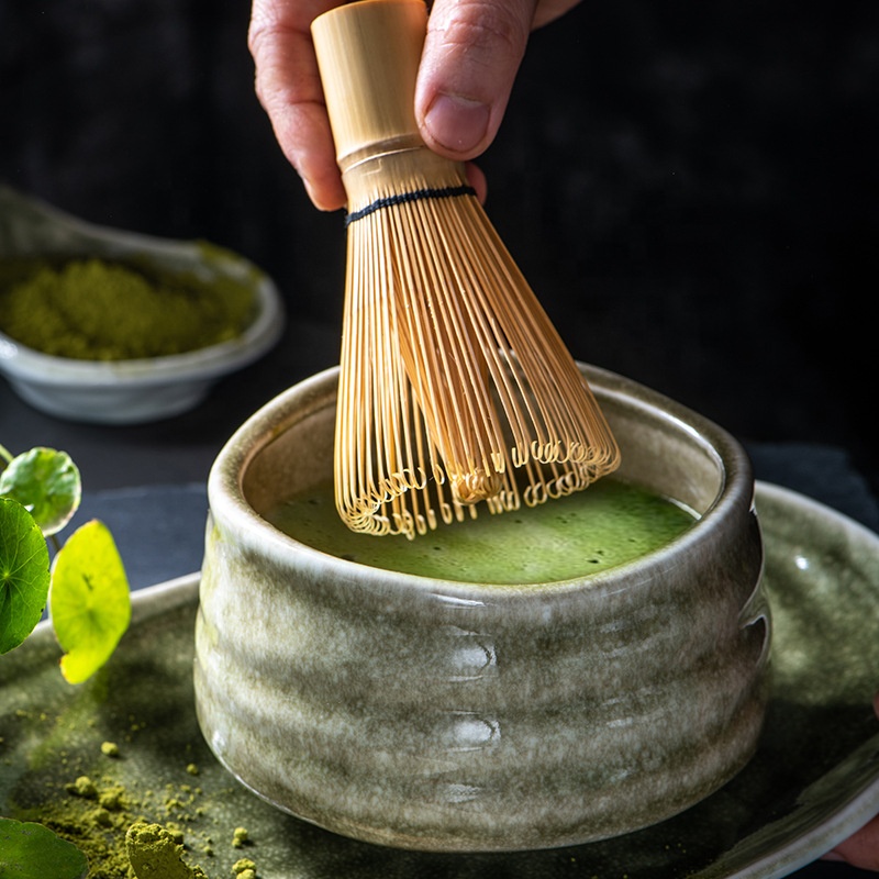 Handmade Ceramic Matcha Bowl Japan Matcha Tea Bowl Set Japanese Style Matcha Chawan