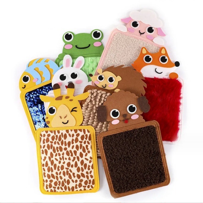 Wholesale Felt Sensory Mat Baby Educational Toys Animals Textured Sensory Mini Mat for Kids Soft Sensory Activity Board