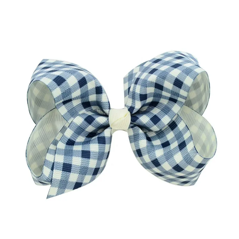 E-Magic  Barrette polyester 4 inches Handmade ribbon bows Boutique korean ribbon hair clip For girls and teenagers