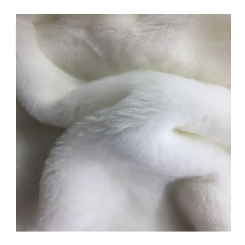 30mm short hair white fox rabbit artificial fake fur fabric manufacturer factory supplier