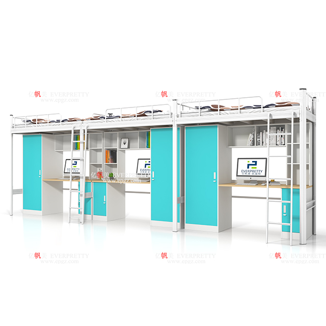 School Dormitory Furniture Environmental Friendly Design Three Personal Bunk Bed for Student
