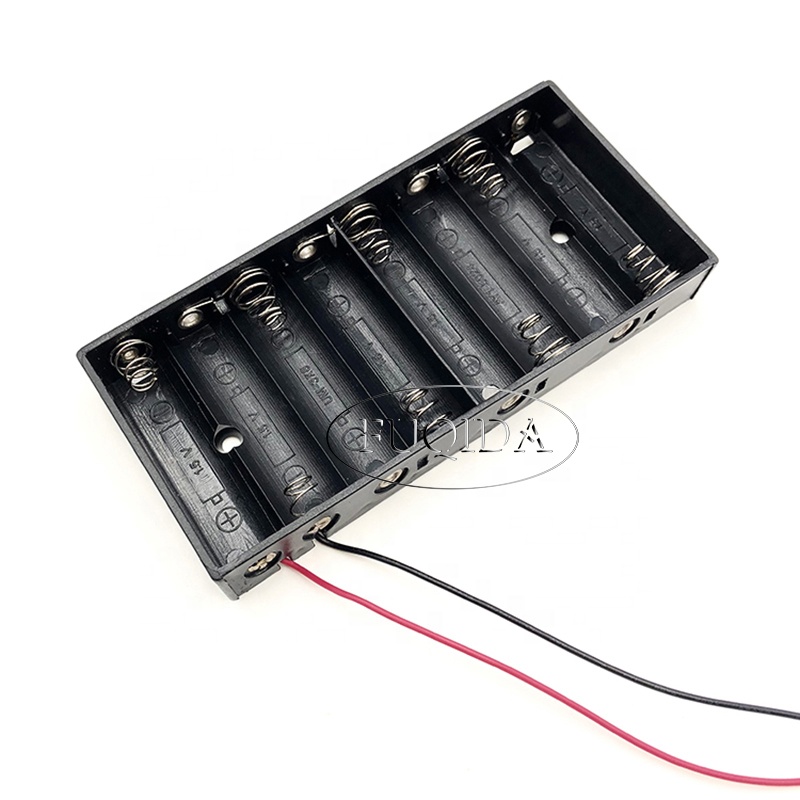 Оптовая продажа, высокое качество, черный 8 Aa 12v коробка, держатель батареи с проводным кабелем