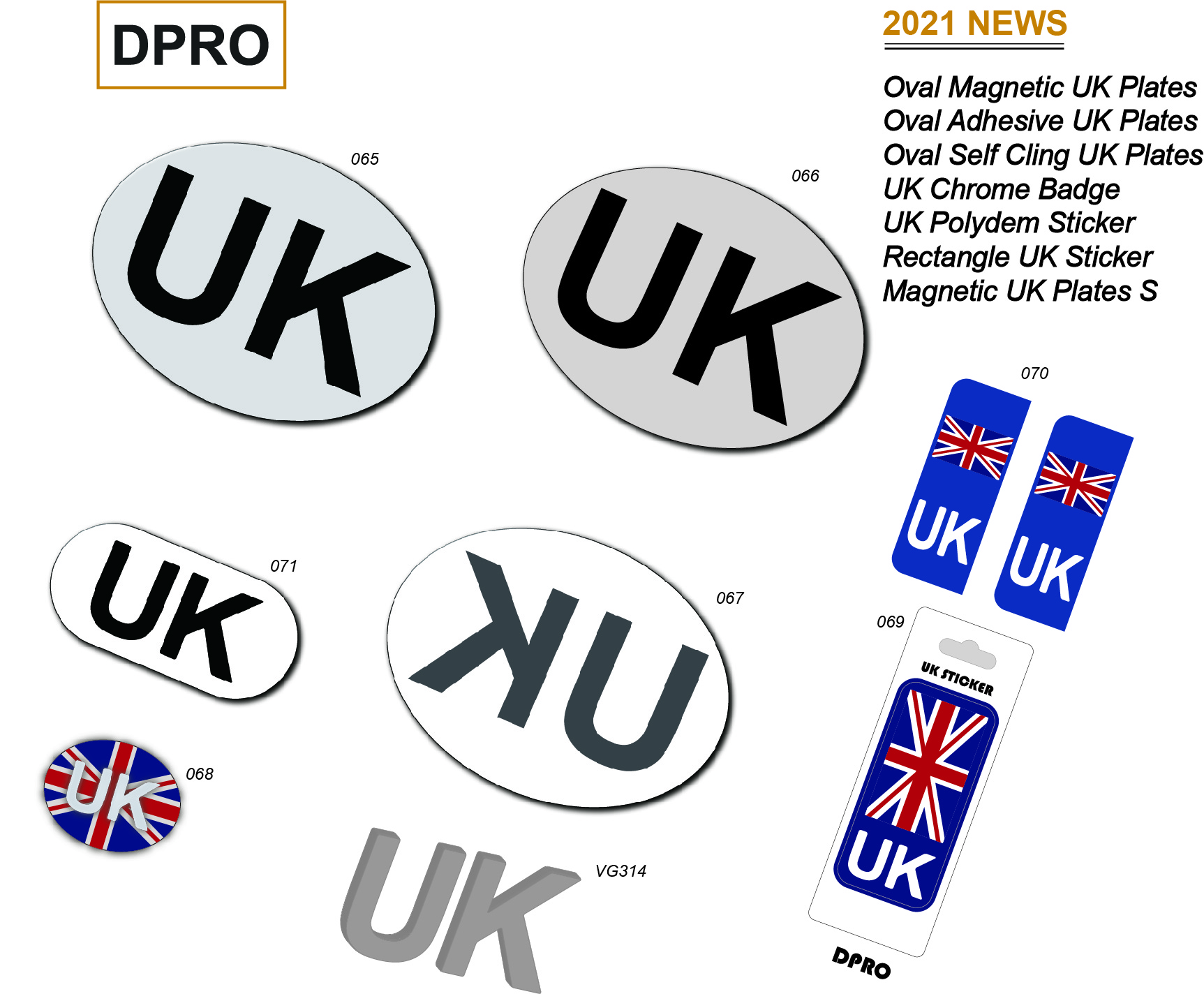 2021 New legal for UK oval adhesive plate