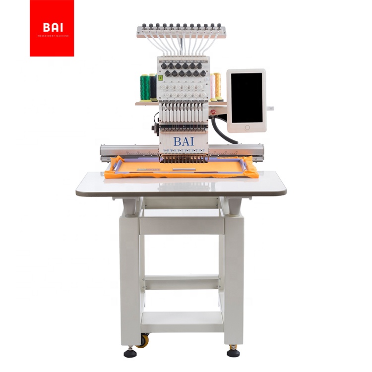 BAI multi needle one head 350*500mm embroidery machine supplier for sales