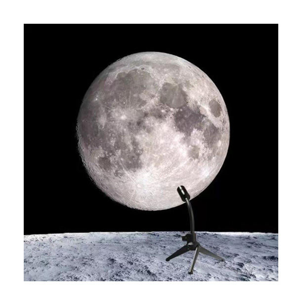 2 in 1 360 Degree Moon Earth Projector Rotatable Bracket Room Decoration USB LED Bedside desk decor night light table lamp