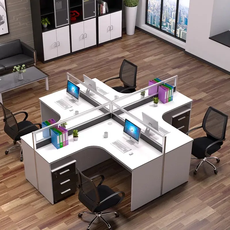 4 person staff cubicle desk call center office furniture call center workstation customization