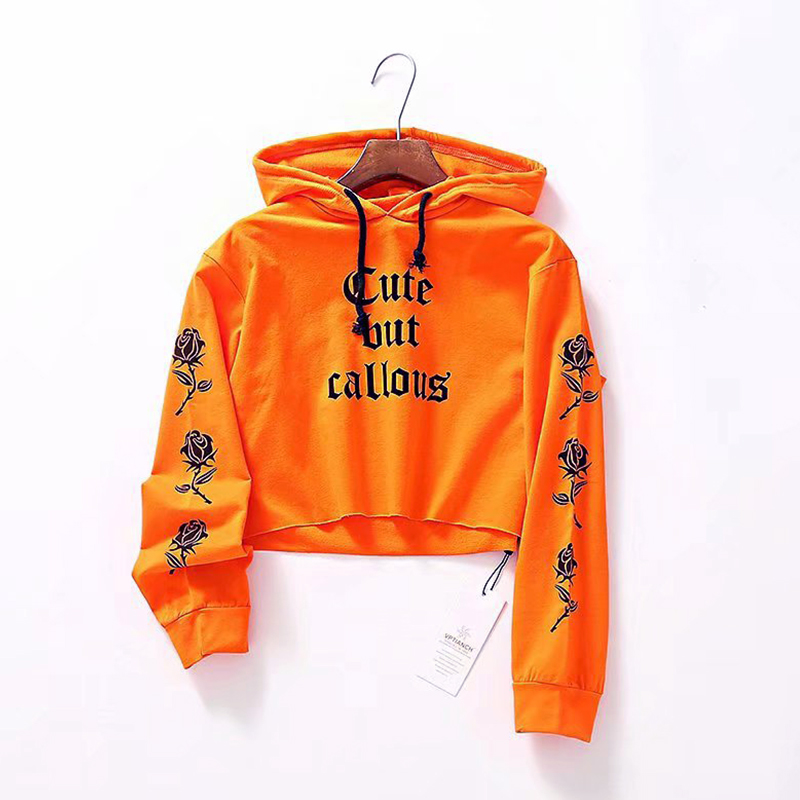 Wholesale 2021 winter rose printing and dyeing short stitch printing and dyeing women's hoodie