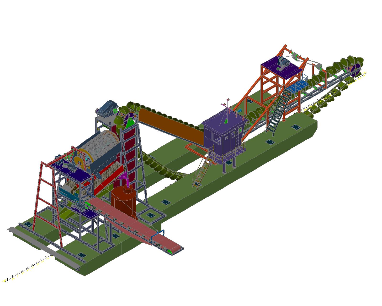 200m3/h gold sand stone mining dredging chain bucket dredger vessel for sale with big capacity and quality warranty