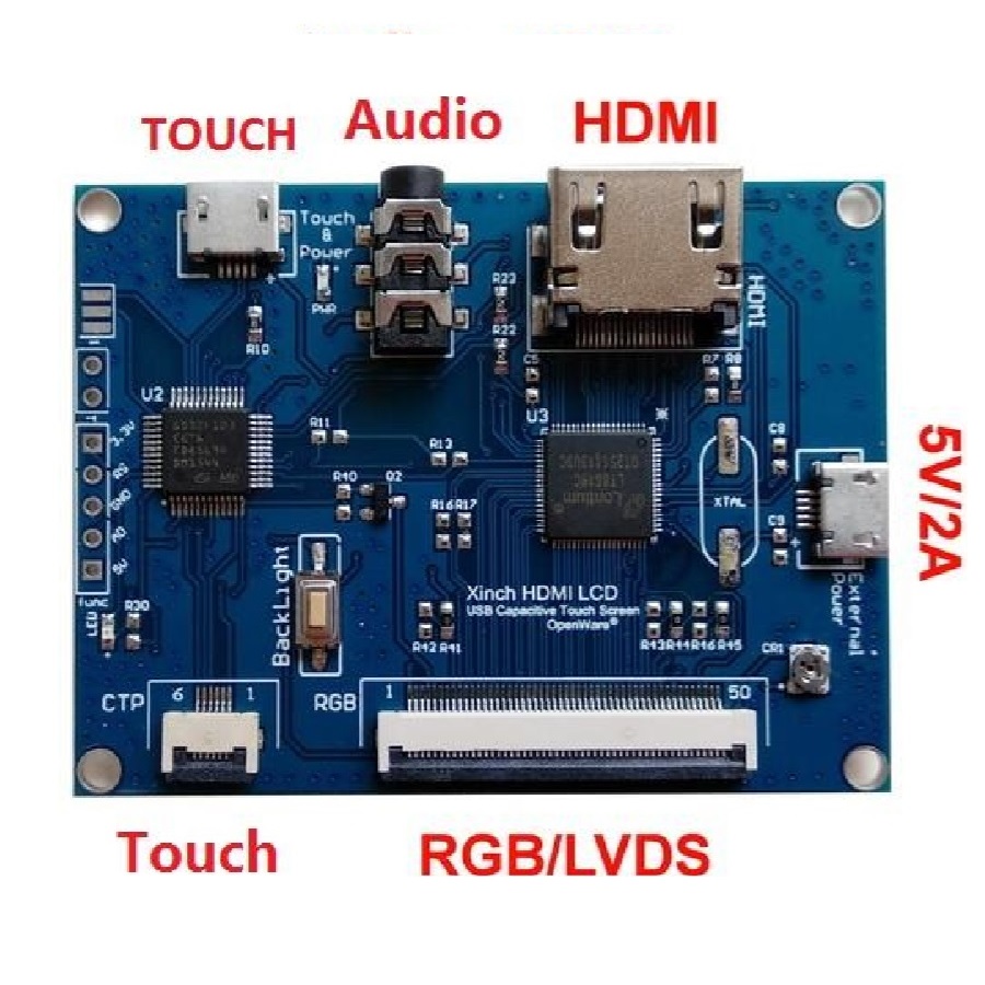 Цветная (RGB)/Дифференциальная Сигнализация пониженного напряжения/YUV PCBA lcd-плата контроллера с 6 штифтов коннектор для Емкостное касание сенсорный экран + PWM регулировка подсветки