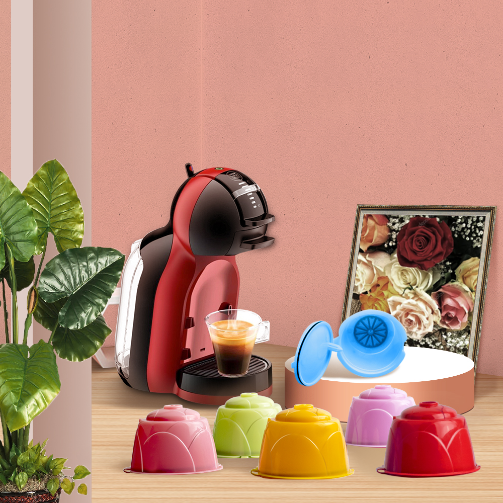 BPA бесплатно красочные Dolce Gusto Кофе Капсула Пластик Многоразовые Совместимость с Dolce Gusto пополнения (роза)