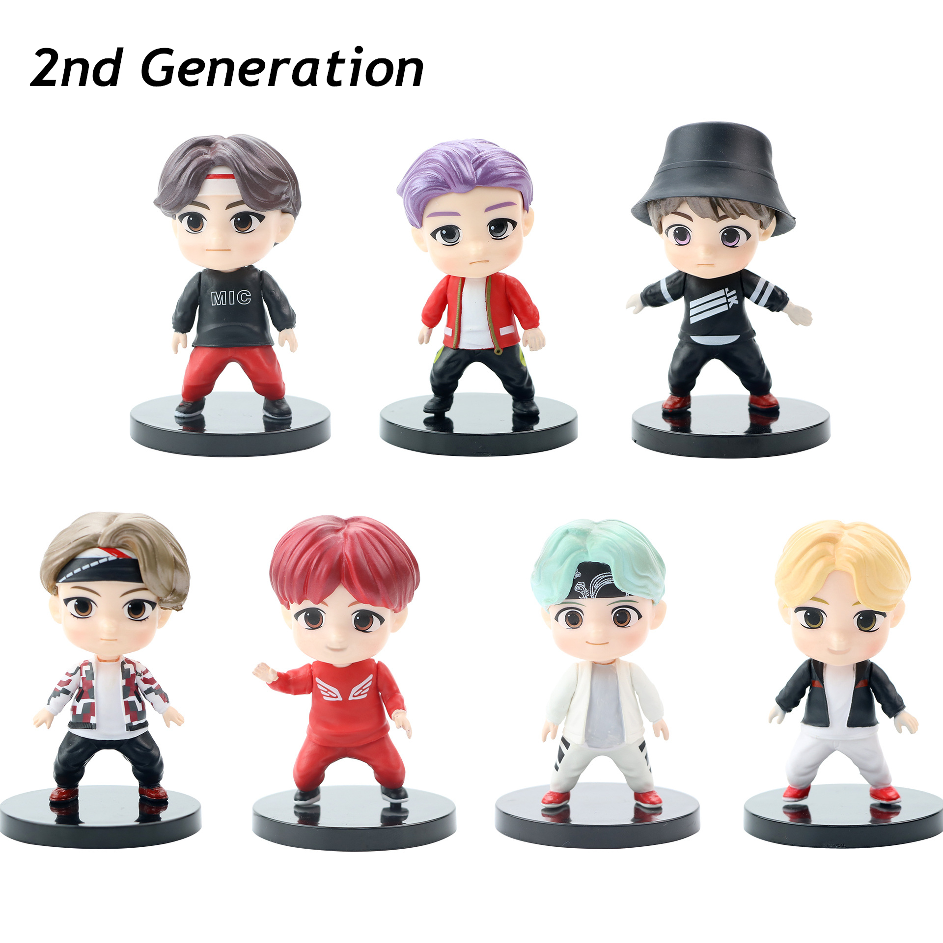 Оптовая продажа Kpop 7 шт./компл. милый мультяшный дом BTS Bangtan Boys Tinytan Toy PVC Dolls