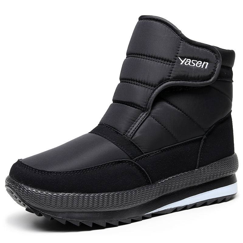 Snow shoes Men Boots Winter with Fur 2021 Warm Men's Snow Boots Men waterproof Winter Work Casual Shoes High Rubbers