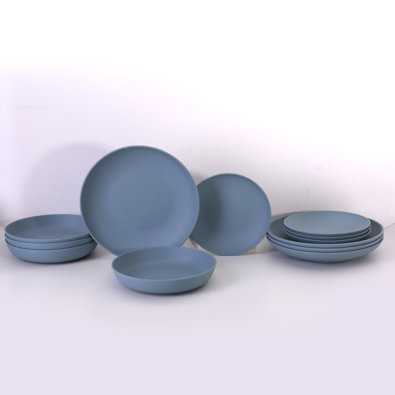 High Quality Customized printing 16 sets melamine tableware dinner set blue melamine