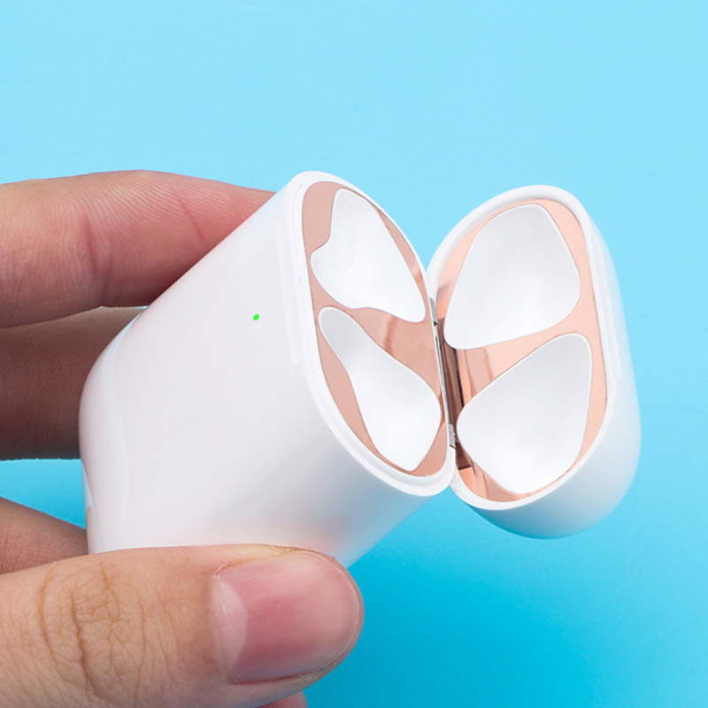 Тонкая пленка Пылезащитная Наклейка металлическая защита от пыли для Airpods 2 Беспроводная