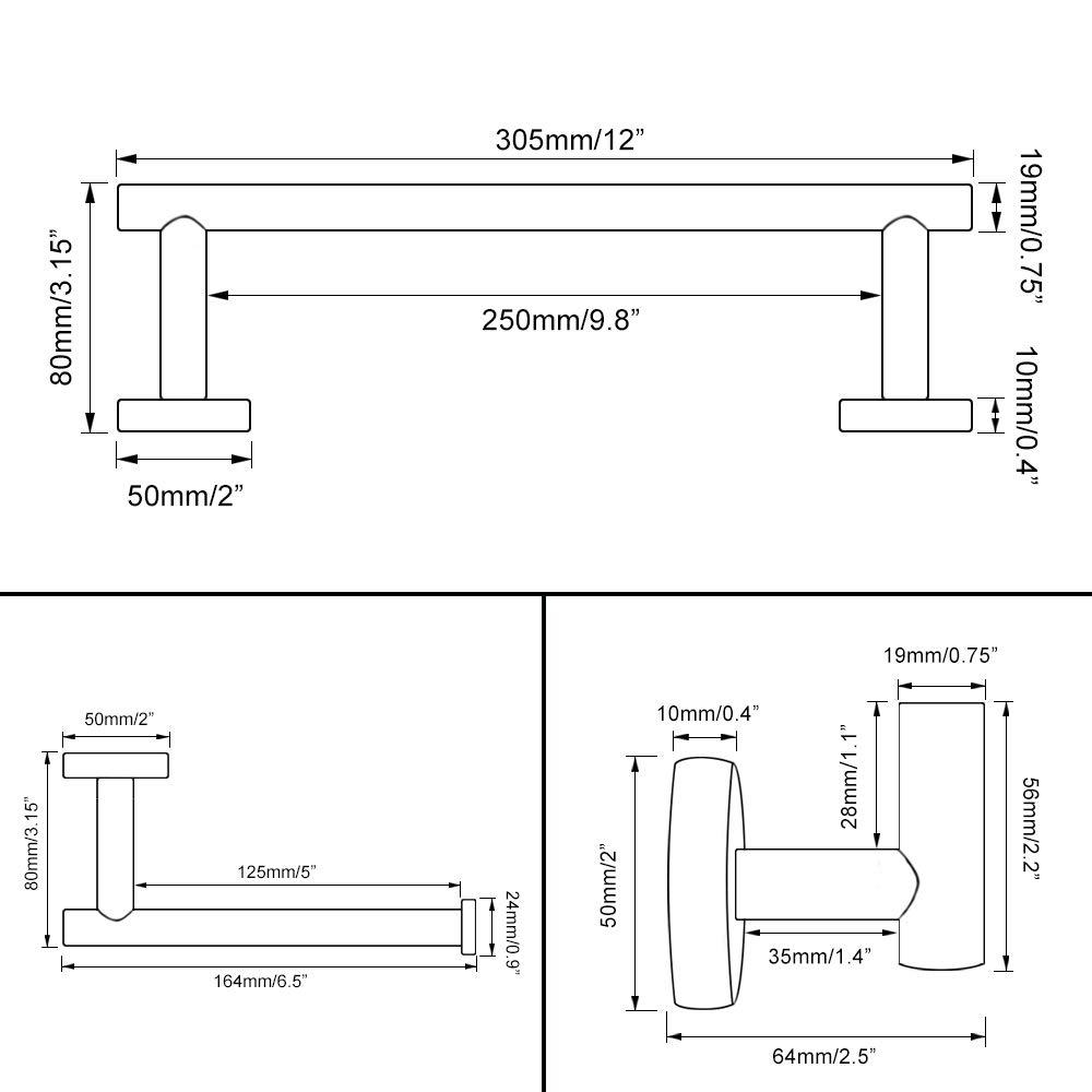 Wholesale Wall Mounted 304 Stainless Steel Paint Bathroom_Accessories_Sets