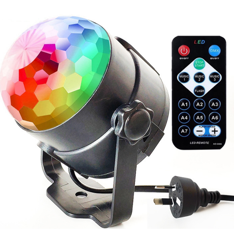 Освещение для дискотеки, сценический RGB-звук, активный светодиодный светильник, Хрустальный Волшебный шар, светильник с USB-кабелем