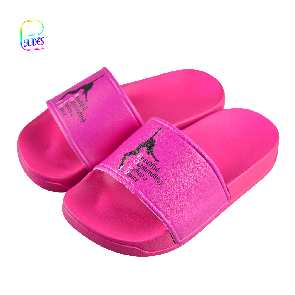 Popular Style Sports Gym Custom Color PVC Sandals Girl Flat Printing Logo Slides Shower Flip Flops Children Slippers