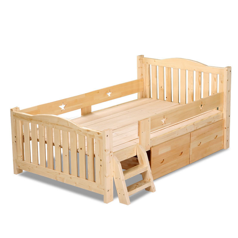 Fashion Solid Wooden Baby Furniture Kids Bed Adjustable High Cribs Online