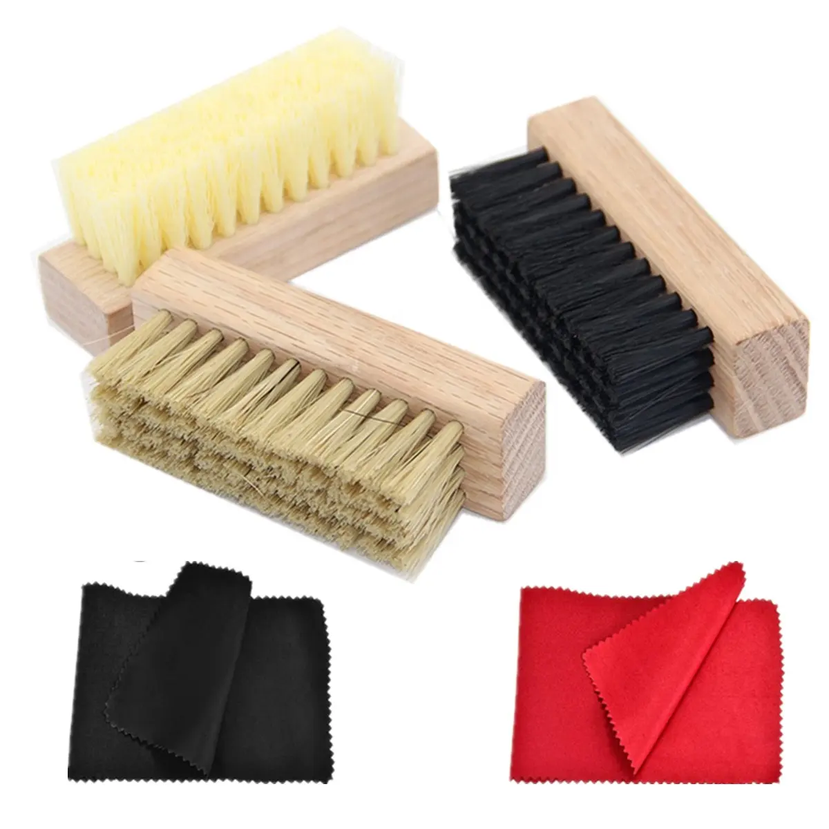 Christmas Gift Shoe Care Kit Pig Hair Sneaker Shoe Cleaning Brush with Handle