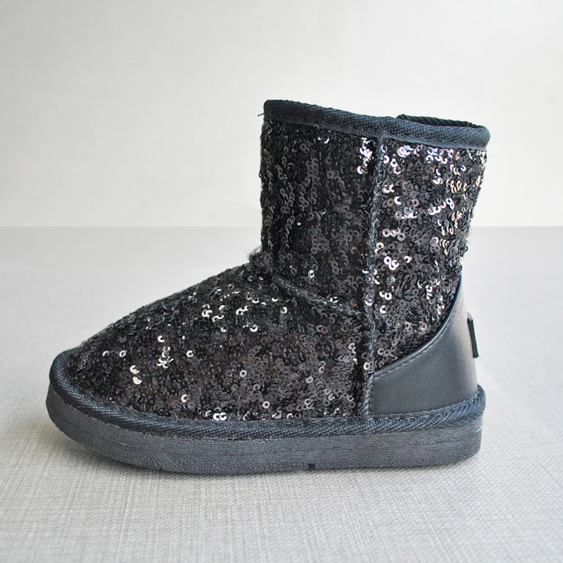 E17-6 новая модная одежда на детей, теплая зима Sequined сапоги для снега детские зимние плюшевые сапоги