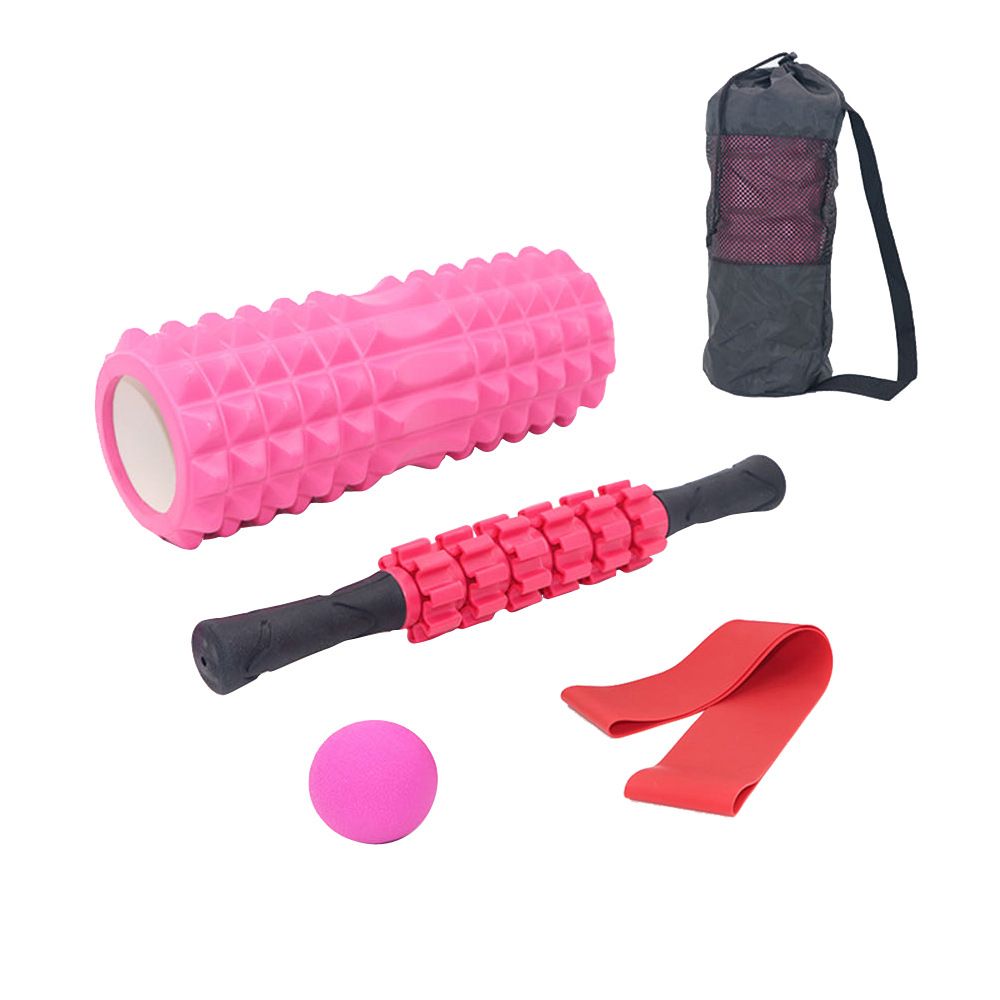 Home Fitness Exercise Eco Strong EVA Foam Hollow Yoga Column Roller Set With Fascia ball Massage Stick