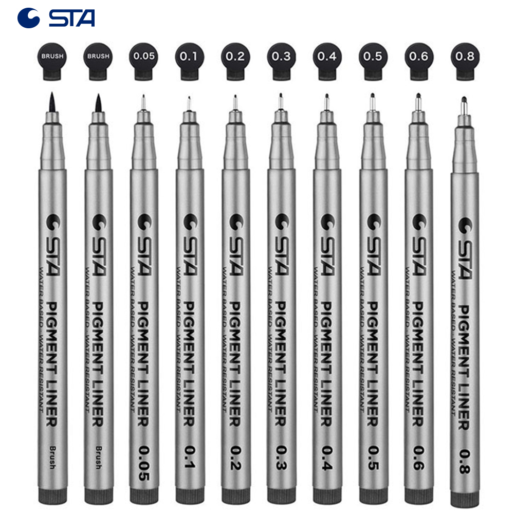 STA 8050 производство черные Офисные инструменты микрон пигмент лайнер fineliner ручка для студентов