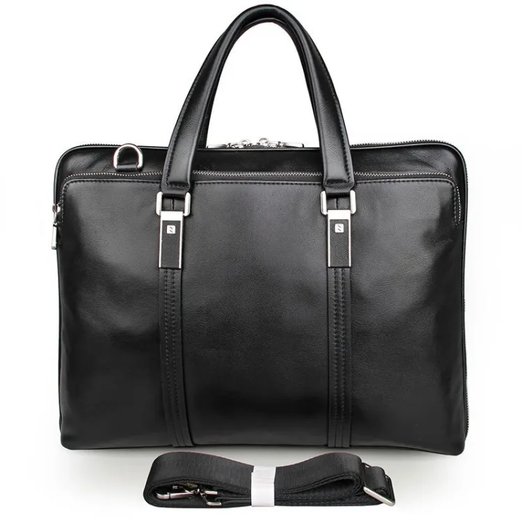 New Fashion Men Business Cowhide Leather Handbag Lawyer Briefcase Messenger Bag Laptop Bag