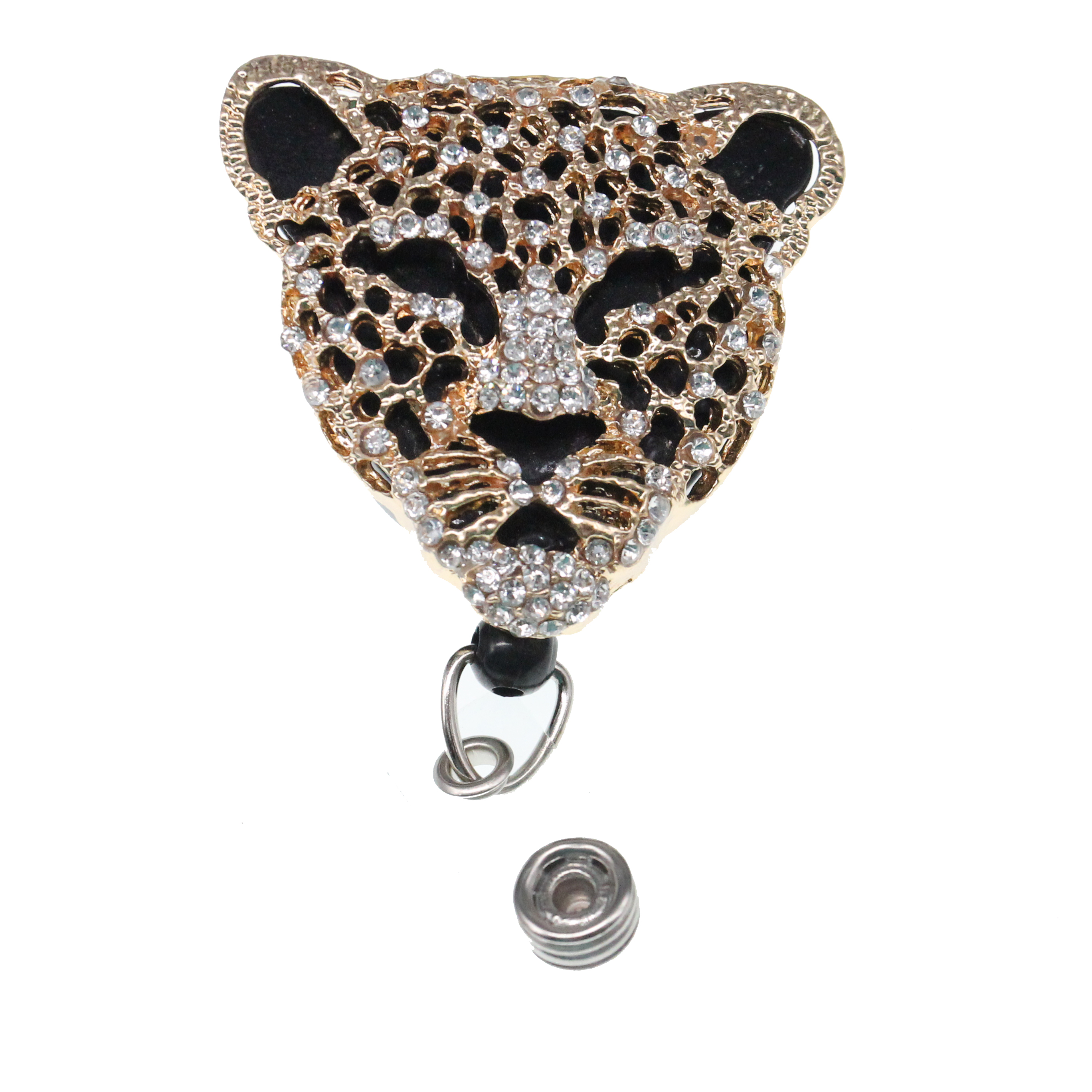 Medical doctor/nurse accessories retractable enamel cool panther head id badge reel holder