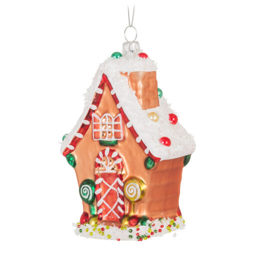 NOXINDA Christmas Cute Stereo Glass Gingerbread House Pendant Decorated Candy Party Holiday Dress up Supply Children's Day Gift