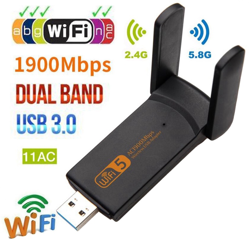 Высококачественный WiFi1900Mbps адаптер 2.4GHz5.0GHz Внешняя беспроводная сетевая карта двухдиапазонный Wifi приемник адаптер для настольного ноутбука
