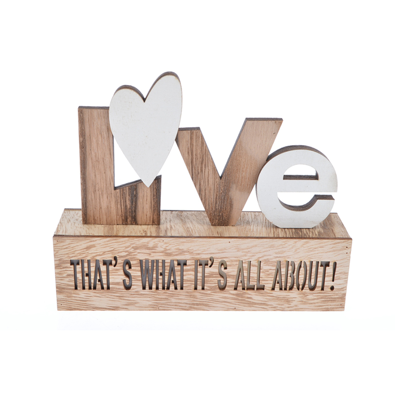 Newest Style Personalized Hollowed-out Letter Connected Wooden Craft Ornament