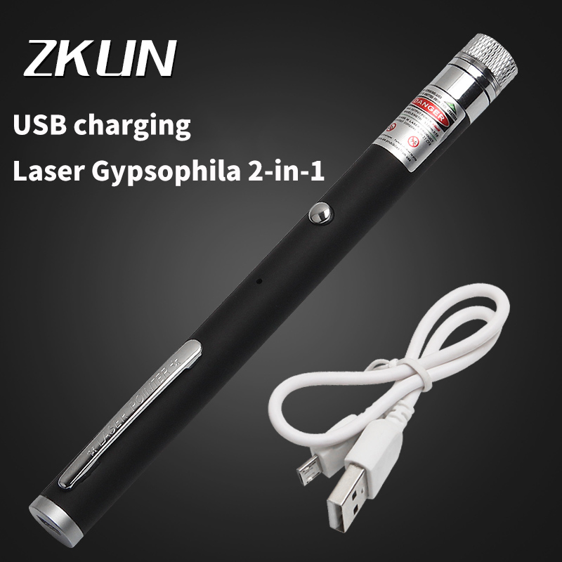 2020 The New Android Interface USB Rechargeable Laser Flashlight Laser Pen With Starry Sales Pointer Teaching