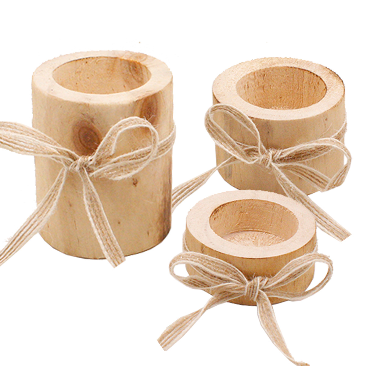 Wooden handicraft decoration originality pine Candlestick home decoration fleshy small flowerpot handmade tea candle holder