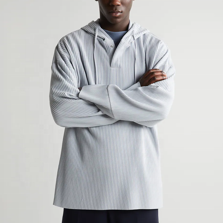 Wholesale Pleated Sweatshirt With Hood Hoodies Mens Pullover Bulk Oversized Hoodie