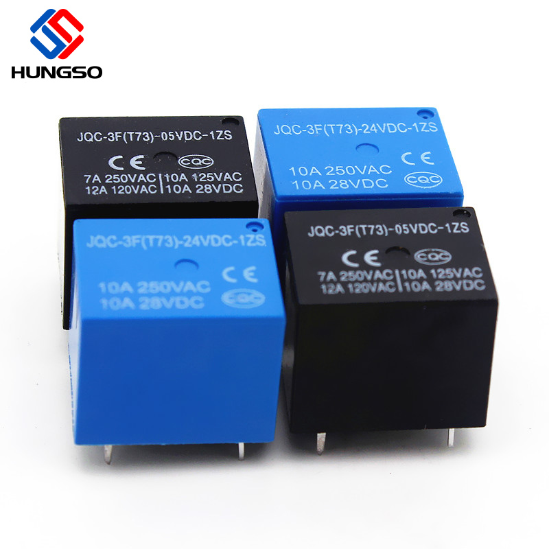 Желтый мощность реле JQC-3FC DC12v 7a Мини комбайн для сахарного куб T73 реле 5 pin 12v 3v 5v 10a HK PCB реле