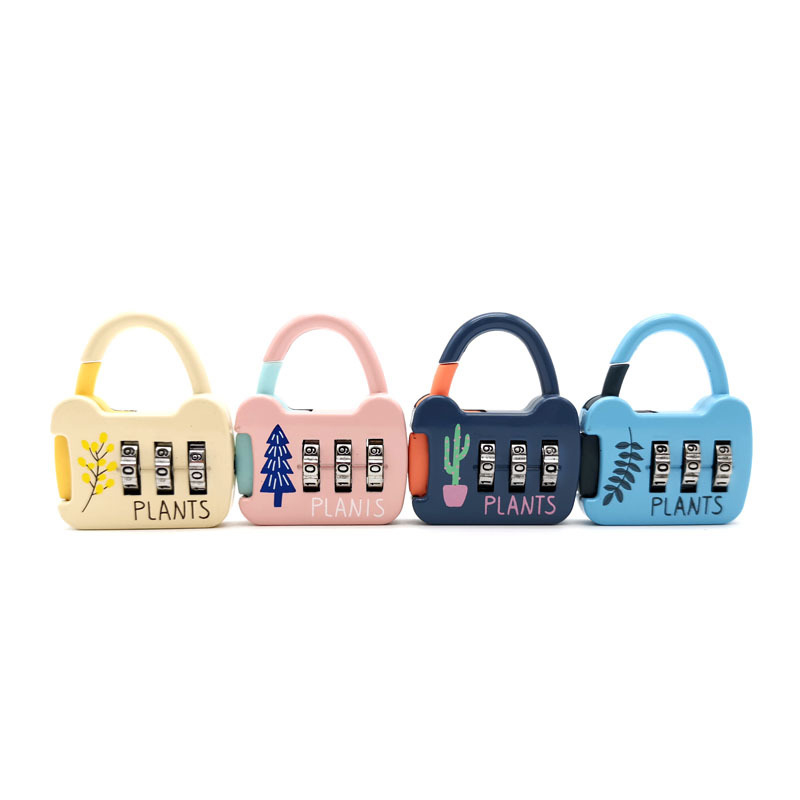 Creative cartoon zinc alloy dormitory drawer wardrobe mini stationery padlock 3-digit combination padlock travel padlock